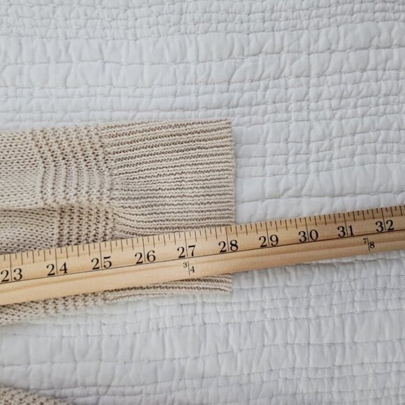 Tahari 100% Linen Lightweight Sweater Women's Medium Knit Dolman Sleeve Taupe - Picture 10 of 12